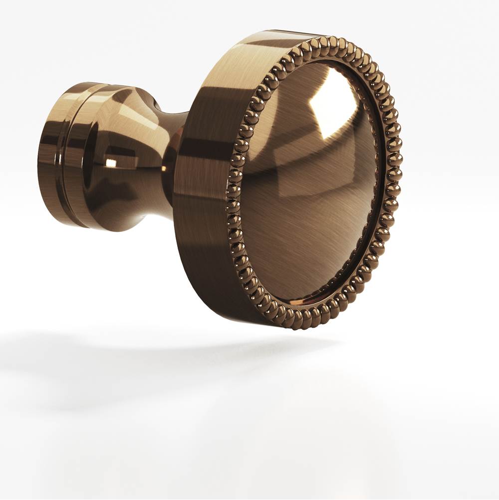 Colonial Bronze - 1.25'' diameter Round, beaded Cabinet Knob, Back-to-Back Shower Door Knob Kit hand finished in Light Statuary Bronze and Light Statuary Bronze - Light Statuary Bronze,Light Statuary Bronze