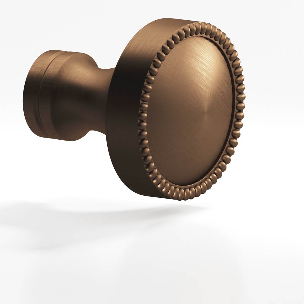 Colonial Bronze - 1.25'' diameter Round, beaded Cabinet Knob, Back-to-Back Shower Door Knob Kit hand finished in Matte Oil Rubbed Bronze and Matte Oil Rubbed Bronze - Matte Oil Rubbed Bronze,Matte Oil Rubbed Bronze