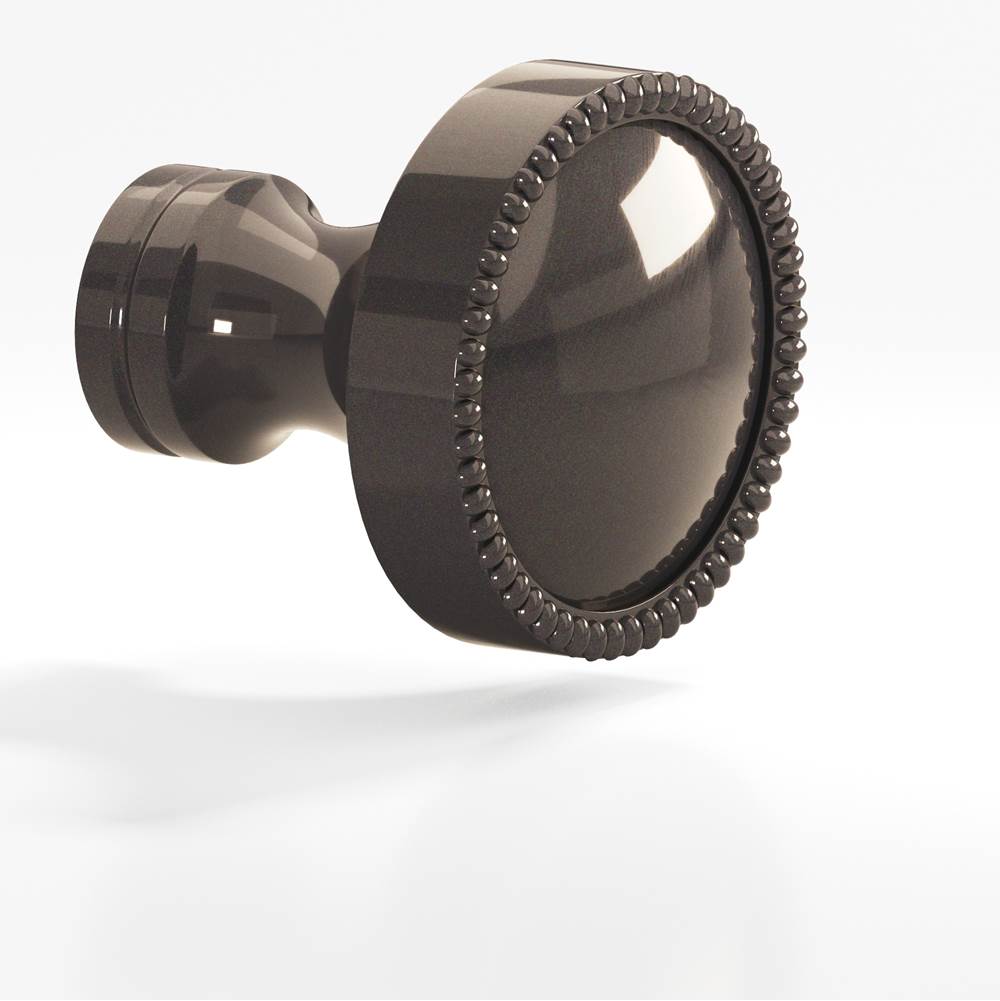 Colonial Bronze - 1.25'' diameter Round, beaded Cabinet Knob, Back-to-Back Shower Door Knob Kit hand finished in Dark Statuary Bronze and Dark Statuary Bronze - Dark Statuary Bronze,Dark Statuary Bronze