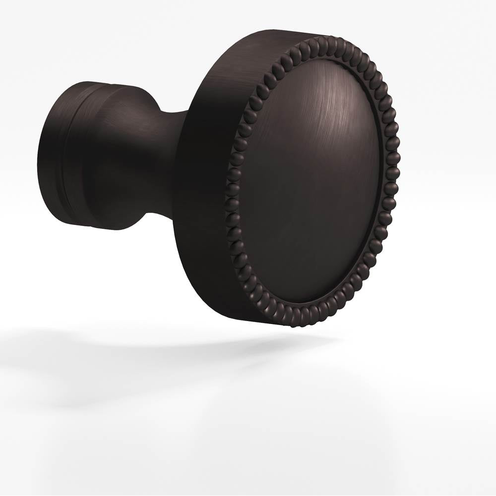 Colonial Bronze - 1.25'' diameter Round, beaded Cabinet Knob, Back-to-Back Shower Door Knob Kit hand finished in Matte Dark Statuary Bronze and Matte Dark Statuary Bronze - Matte Dark Statuary Bronze,Matte Dark Statuary Bronze