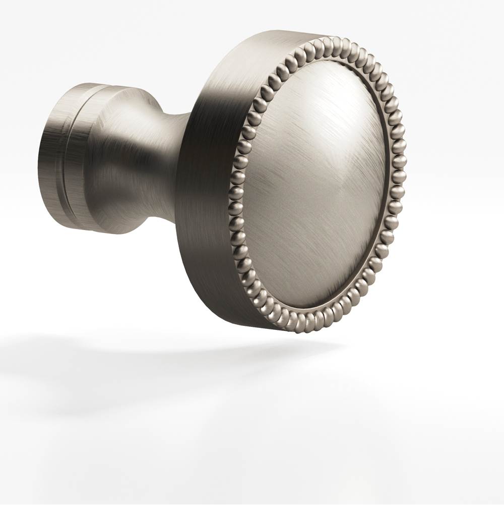 Colonial Bronze - 1.25'' diameter Round, beaded Cabinet Knob, Back-to-Back Shower Door Knob Kit hand finished in Pewter and Pewter - Pewter,Pewter