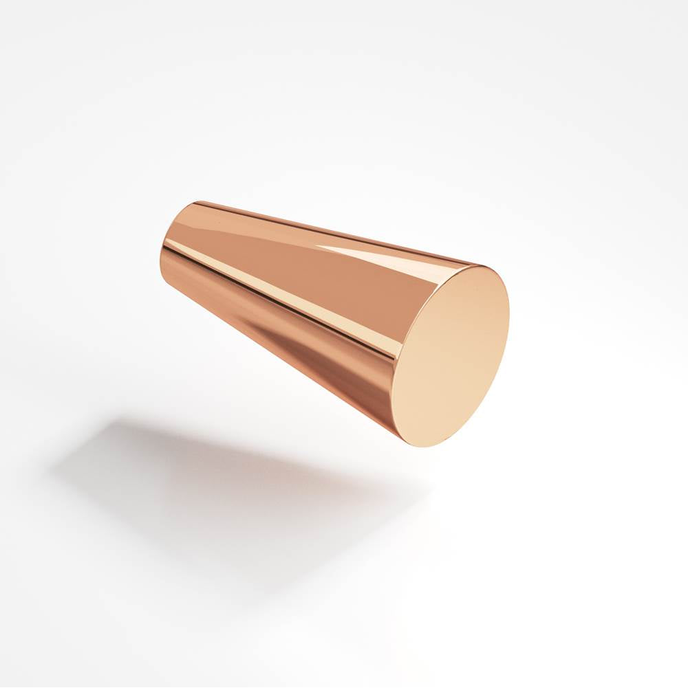 Colonial Bronze - 0.5625'' diameter Round, tapered Cabinet Knob hand finished in Polished Copper - Polished Copper