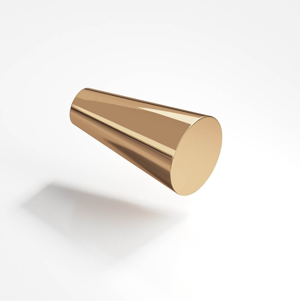Colonial Bronze - 0.5625'' diameter Round, tapered Cabinet Knob hand finished in Polished Bronze - Polished Bronze