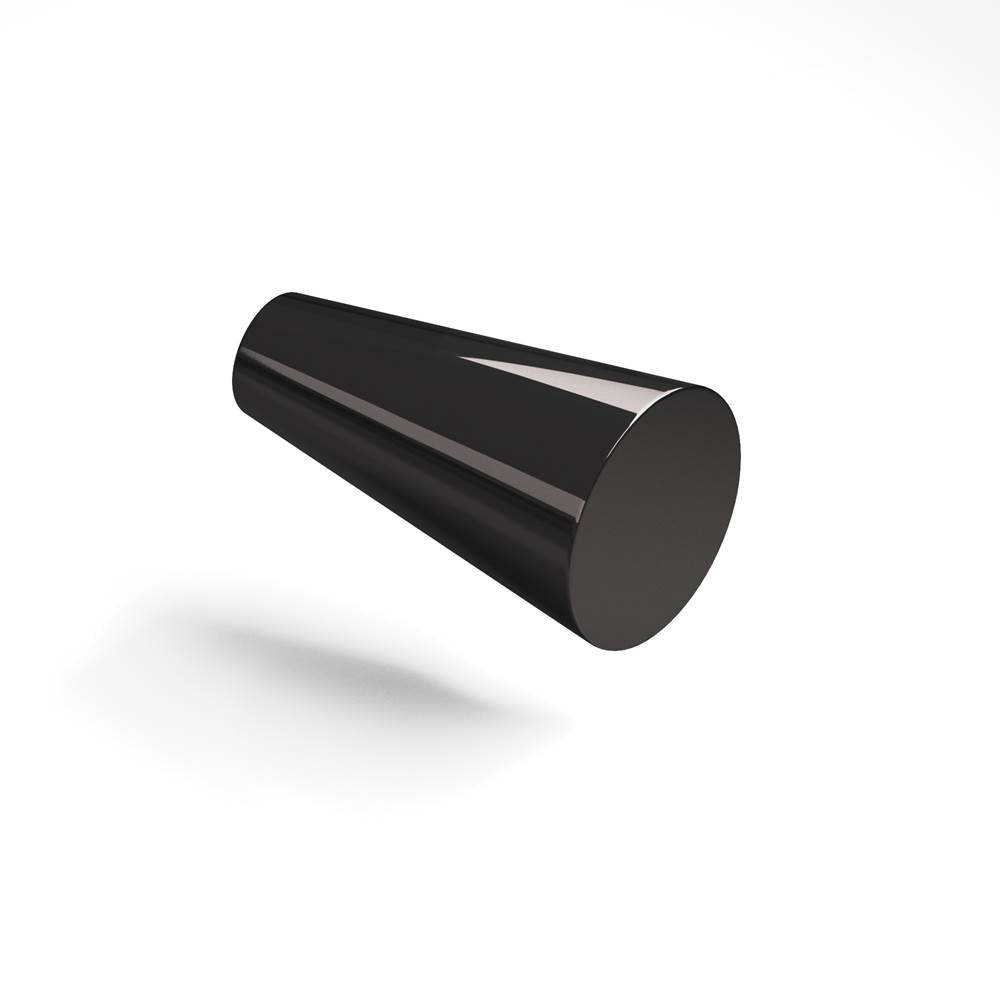 Colonial Bronze - 0.5625'' diameter Round, tapered Cabinet Knob hand finished in Satin Black - Satin Black