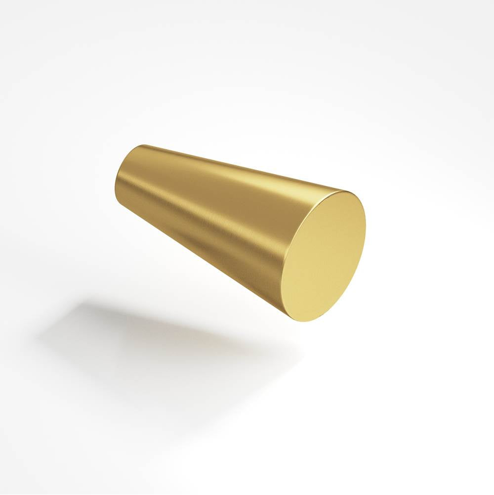 Colonial Bronze - 0.5625'' diameter Round, tapered Cabinet Knob hand finished in Satin Brass - Satin Brass