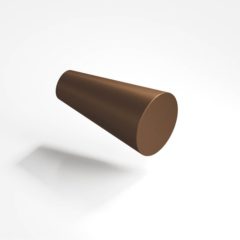 Colonial Bronze - 0.5625'' diameter Round, tapered Cabinet Knob hand finished in Matte Oil Rubbed Bronze - Matte Oil Rubbed Bronze