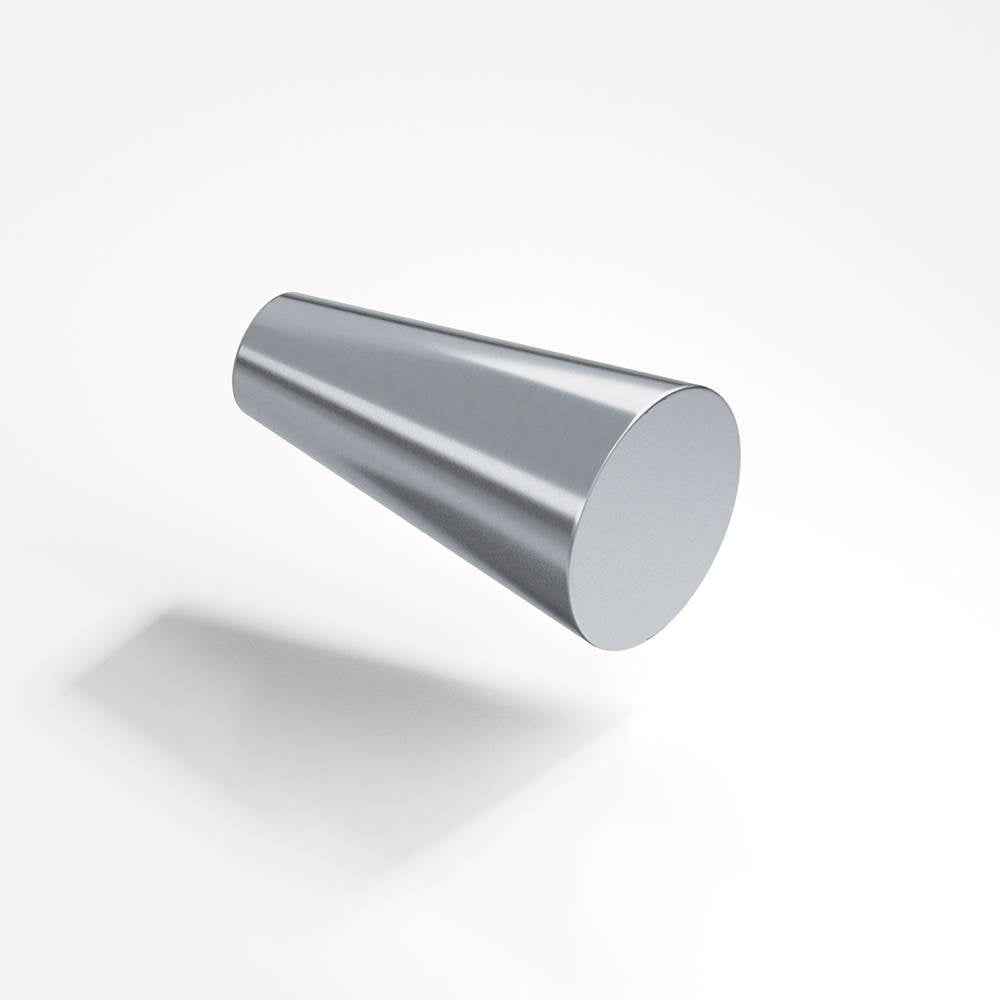 Colonial Bronze - 0.5625'' diameter Round, tapered Cabinet Knob hand finished in Satin Chrome - Satin Chrome