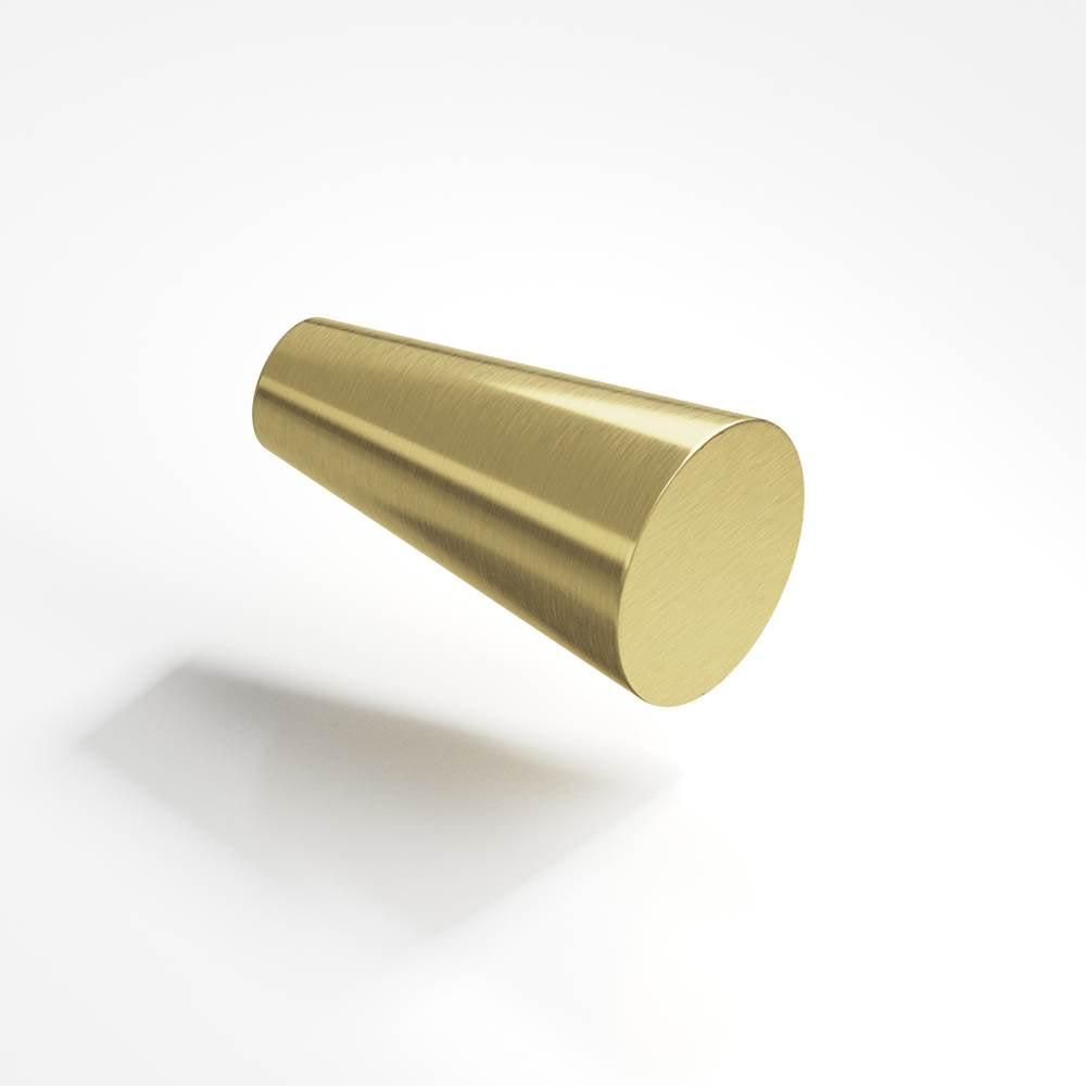 Colonial Bronze - 0.5625'' diameter Round, tapered Cabinet Knob hand finished in Antique Brass - Antique Brass