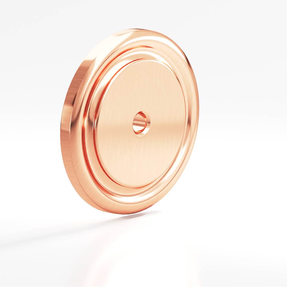 Colonial Bronze - 1.75'' diameter Round, grooved Backplate for use with 1/4-20 screw hand finished in Satin Copper - Satin Copper