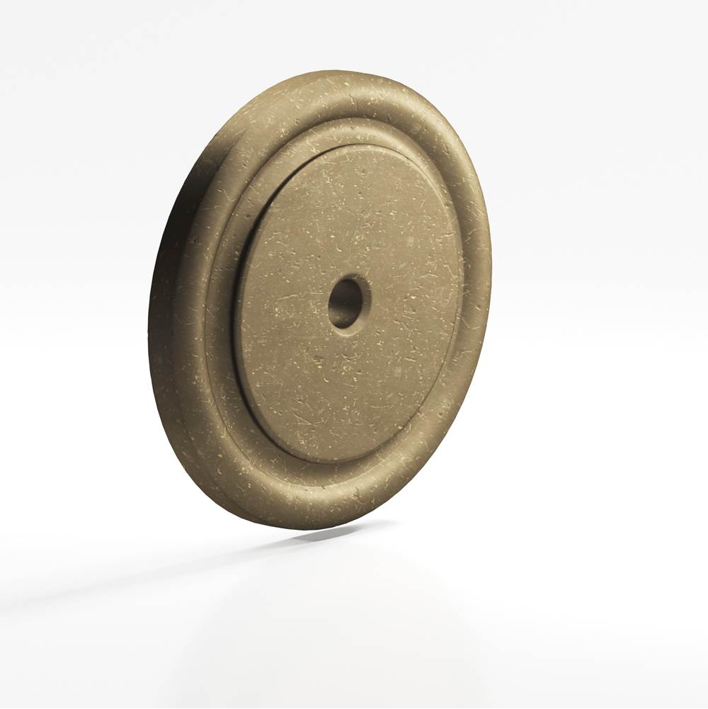 Colonial Bronze - 1.5'' diameter Round, grooved Backplate for use with 1/4-20 screw hand finished in Distressed Oil Rubbed Bronze - Distressed Oil Rubbed Bronze