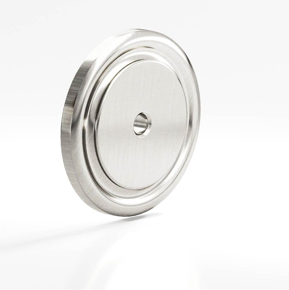 Colonial Bronze - 1.5'' diameter Round, grooved Backplate for use with 1/4-20 screw hand finished in Satin Nickel - Satin Nickel