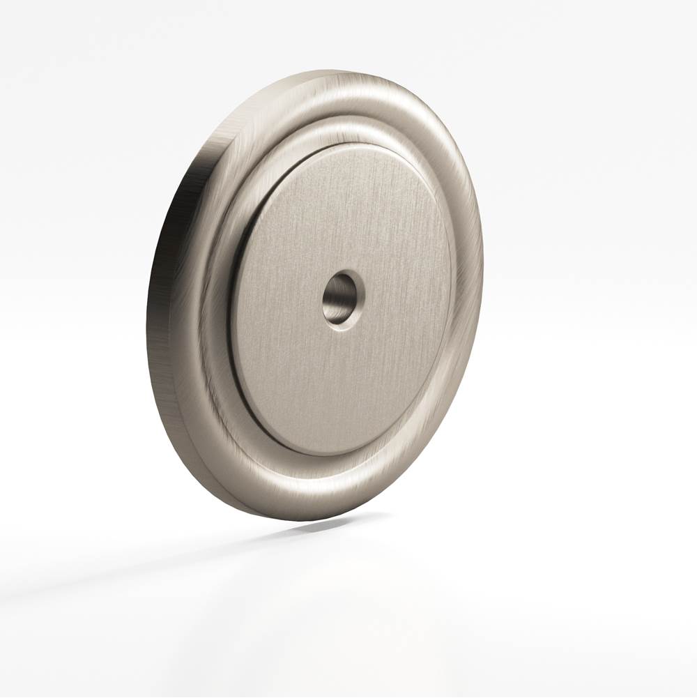 Colonial Bronze - 1.75'' diameter Round, grooved Backplate for use with 1/4-20 screw hand finished in Matte Pewter - Matte Pewter