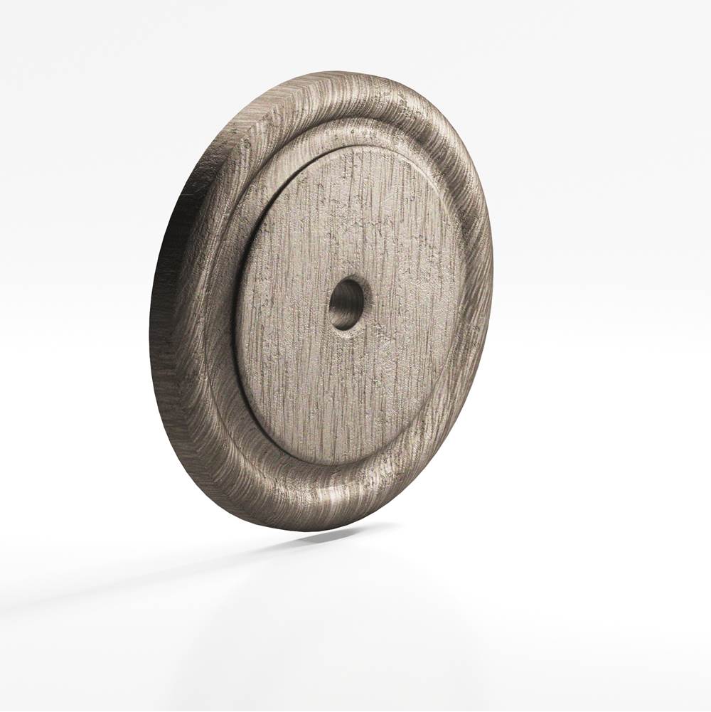 Colonial Bronze - 1.5'' diameter Round, grooved Backplate for use with 1/4-20 screw hand finished in Distressed Pewter - Distressed Pewter