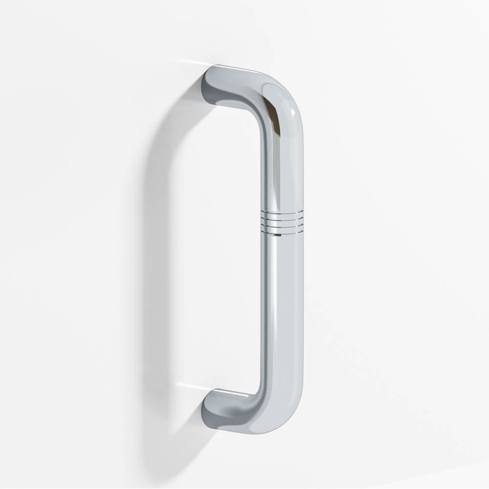 Colonial Bronze - 8'' center-to-center, 8.75'' overall, 0.75'' diameter Grooved wire Cabinet Pull, Appliance Pull, Door Pull, Shower Door Pull hand finished in Polished Chrome - Polished Chrome