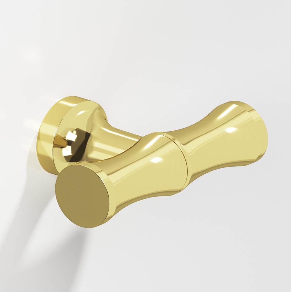 Colonial Bronze - 1.75'' overall, 0.5'' diameter Bamboo, T Cabinet Knob with flared post hand finished in Polished Brass - Polished Brass