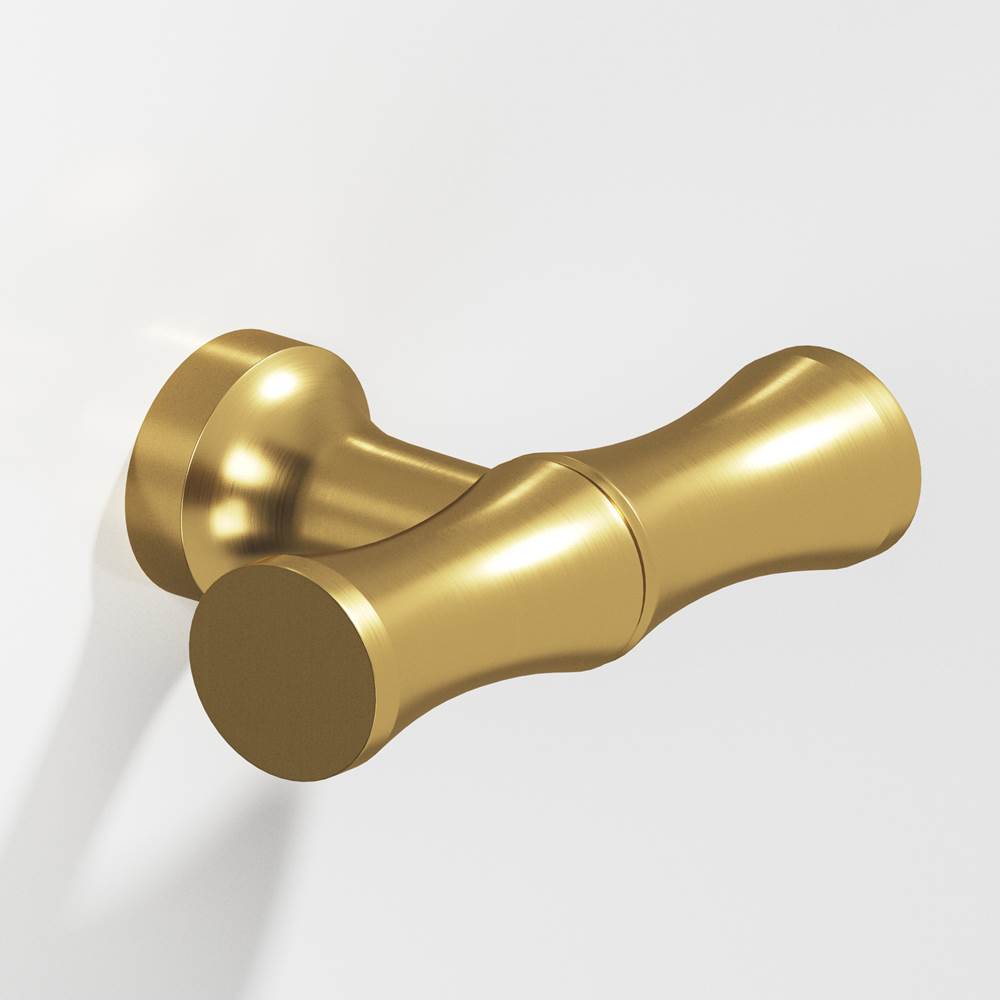 Colonial Bronze - 1.75'' overall, 0.5'' diameter Bamboo, T Cabinet Knob with flared post hand finished in Satin Brass - Satin Brass