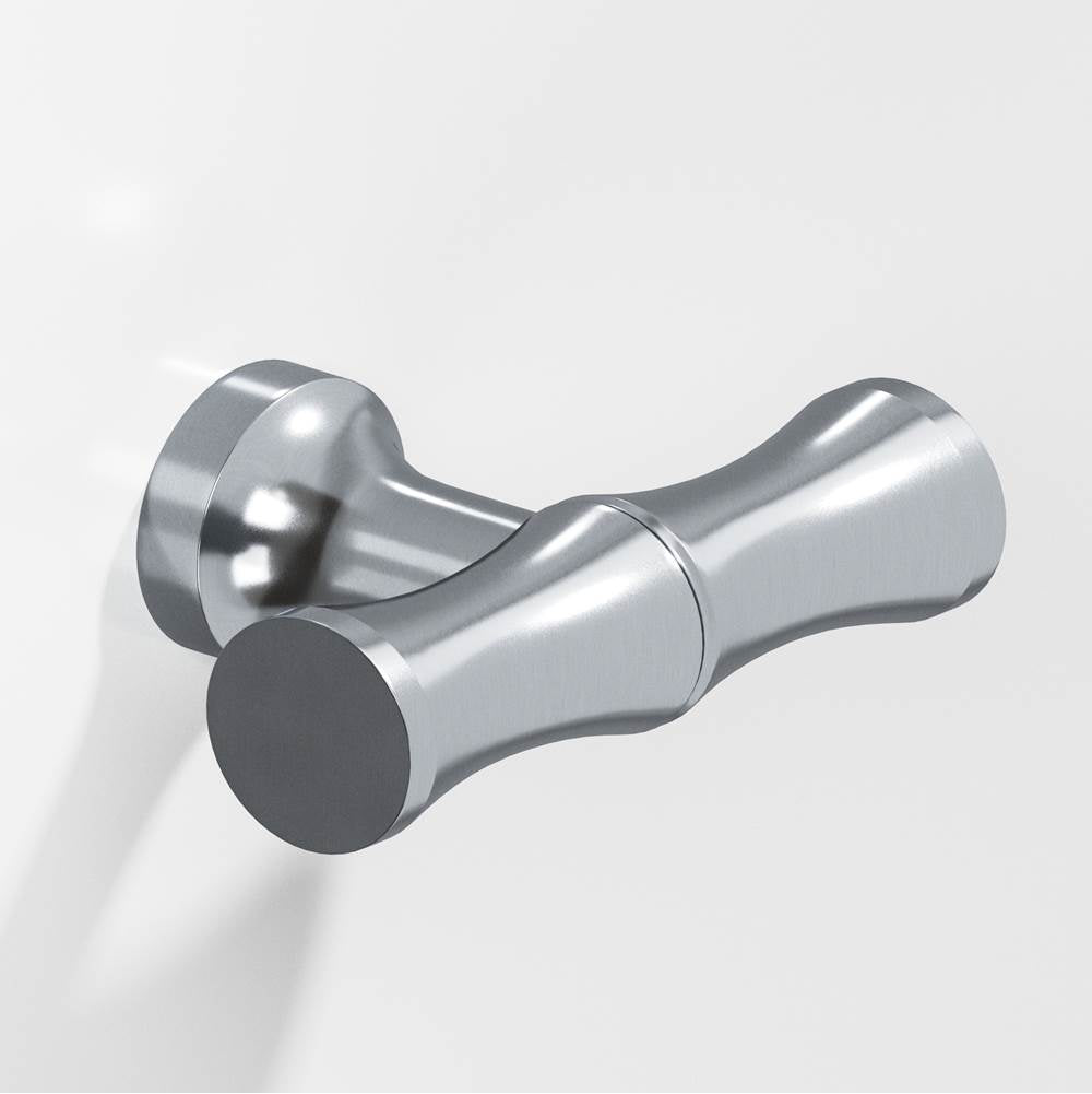 Colonial Bronze - 1.75'' overall, 0.5'' diameter Bamboo, T Cabinet Knob with flared post hand finished in Satin Chrome - Satin Chrome