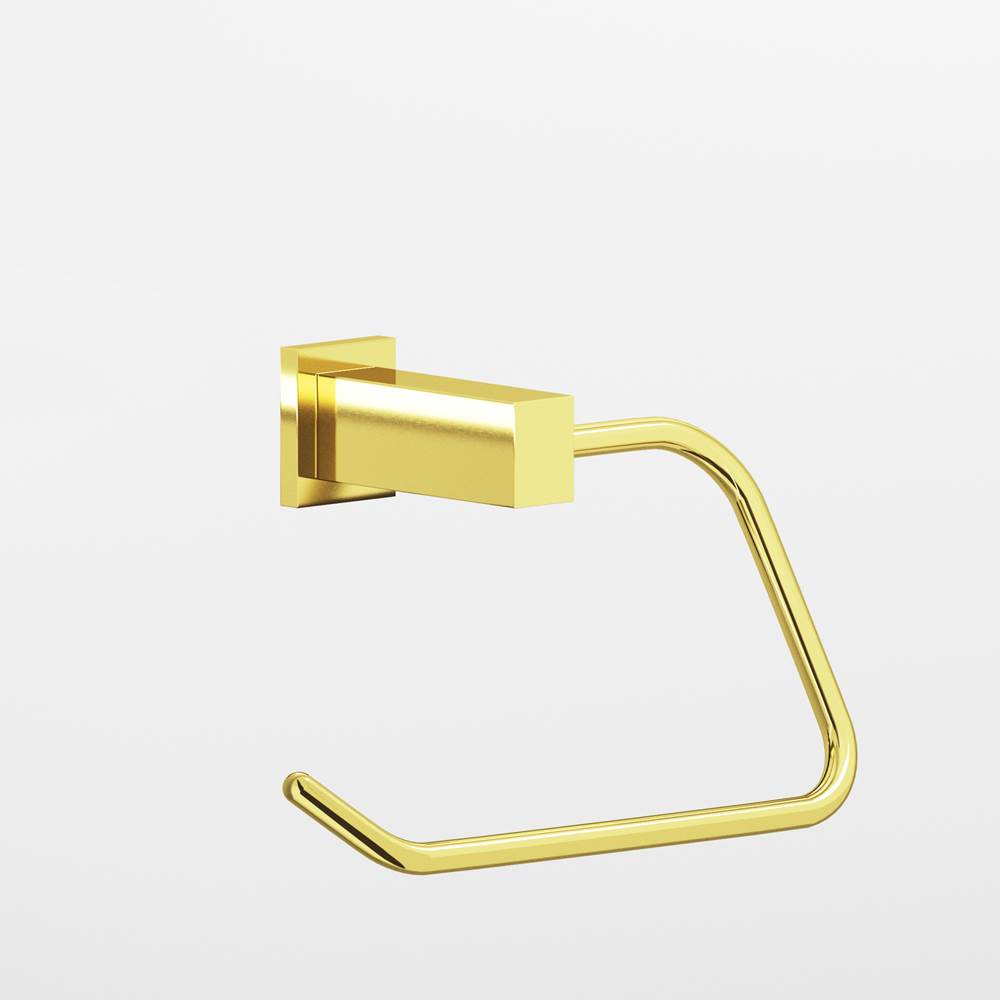 Colonial Bronze - 0.75 x 1'' diameter Left-handed Rectangular, single-arm Paper Holder hand finished in French Gold and French Gold - French Gold,French Gold