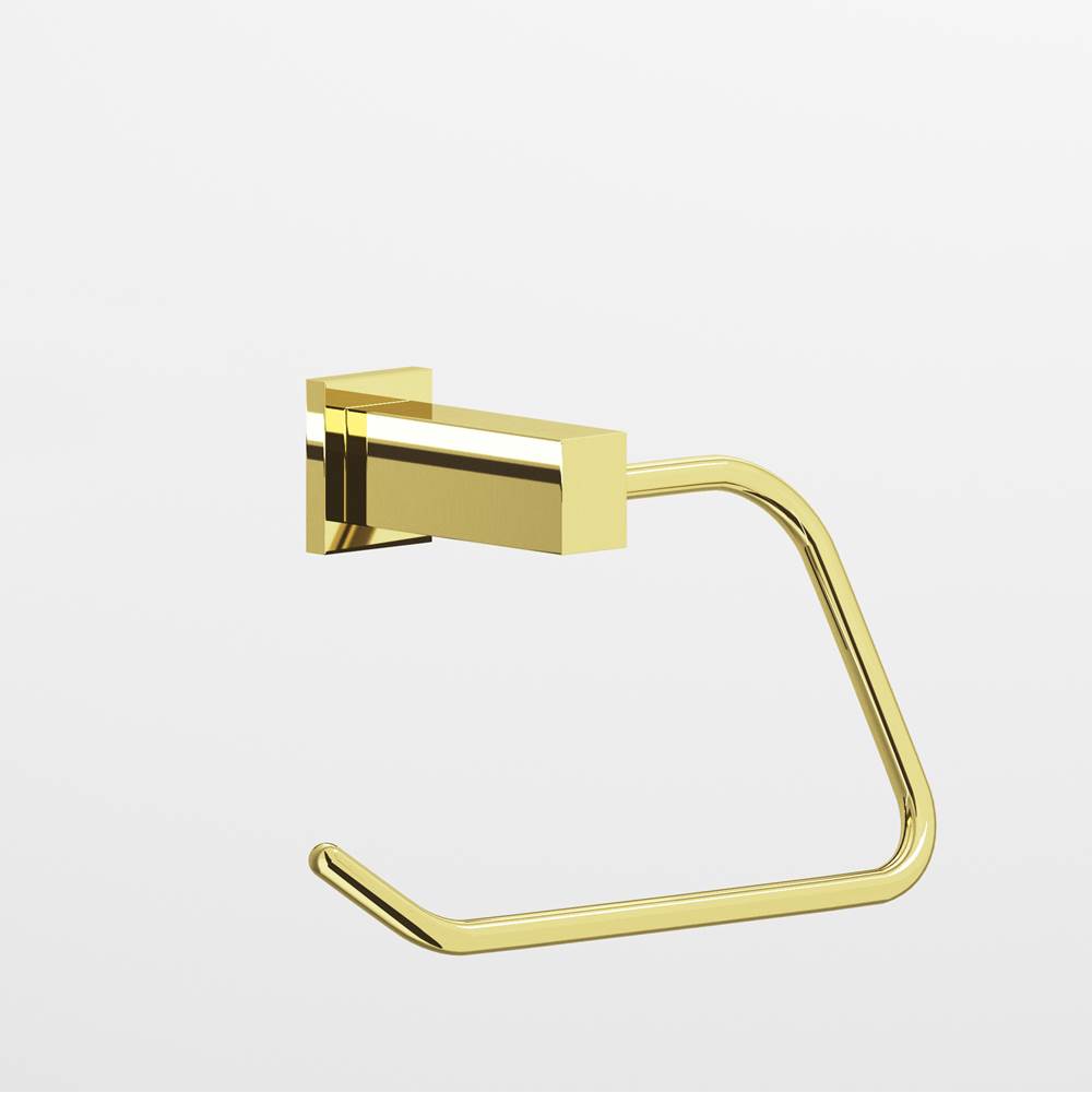 Colonial Bronze - 0.75 x 1'' diameter Right-handed Rectangular, single-arm Paper Holder hand finished in Unlacquered Polished Brass and Unlacquered Polished Brass - Unlacquered Polished Brass,Unlacquered Polished Brass