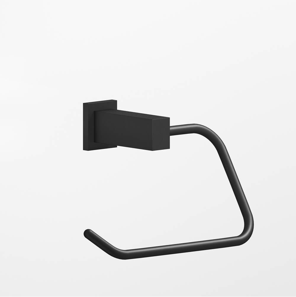 Colonial Bronze - 0.75 x 1'' diameter Right-handed Rectangular, single-arm Paper Holder hand finished in Matte Satin Black and Matte Satin Black - Matte Satin Black,Matte Satin Black