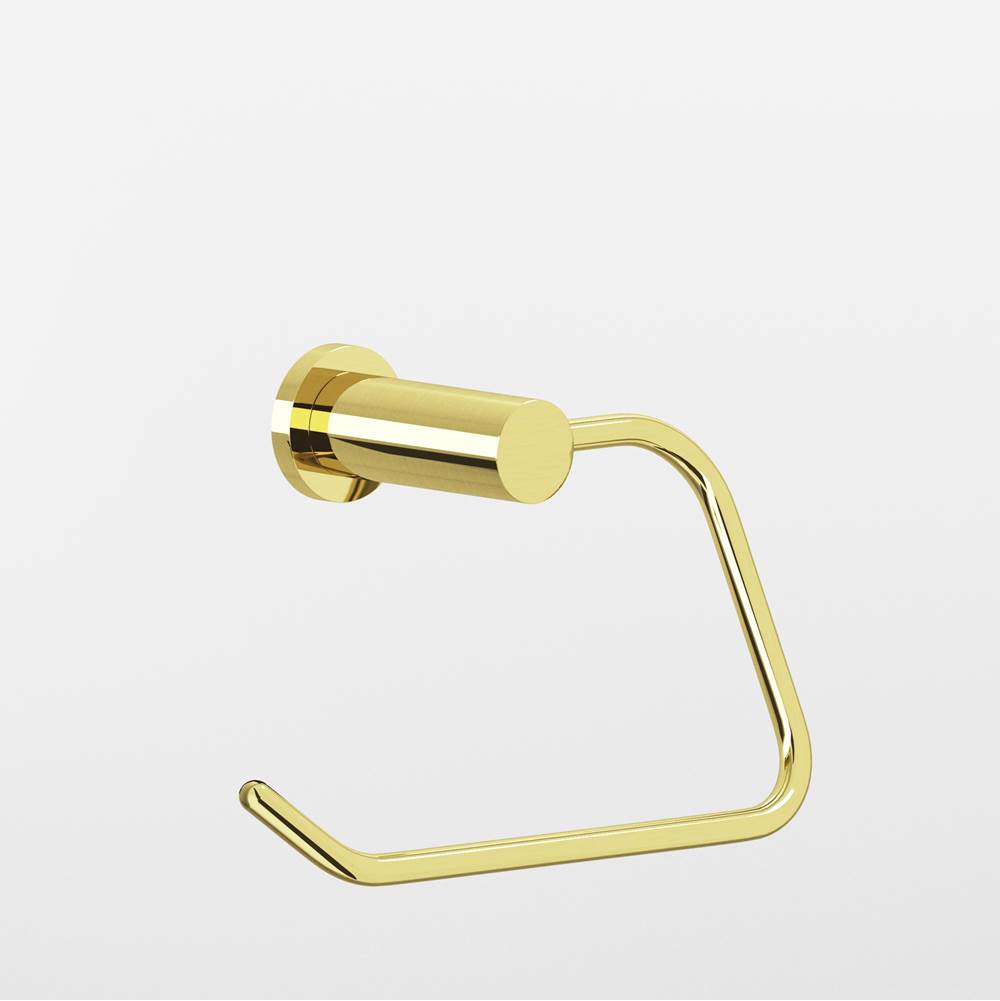 Colonial Bronze - 1'' diameter Left-handed Round, single-arm Paper Holder hand finished in Unlacquered Polished Brass and Unlacquered Polished Brass - Unlacquered Polished Brass,Unlacquered Polished Brass