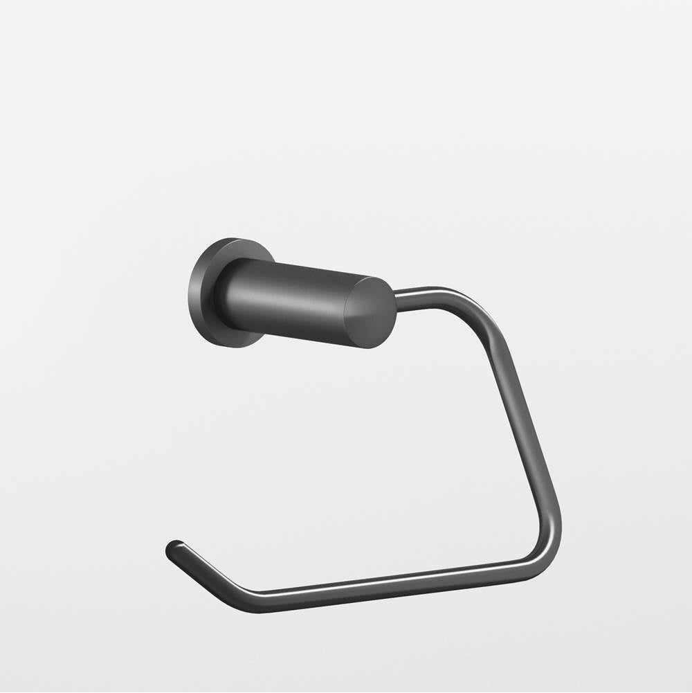 Colonial Bronze - 1'' diameter Right-handed Round, single-arm Paper Holder hand finished in Matte Graphite and Matte Graphite - Matte Graphite,Matte Graphite