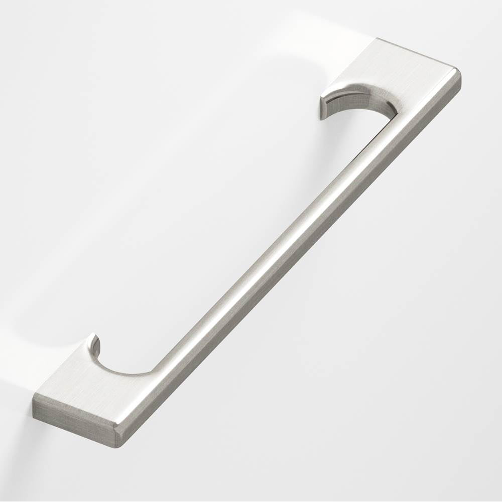 Colonial Bronze - 18'' center-to-center, 18.5'' overall, 0.75 x 0.375'' Rectangular Appliance Pull, Shower Door Pull, Door Pull with radiused edges and rectangular, scalloped legs hand finished in Satin Nickel - Satin Nickel