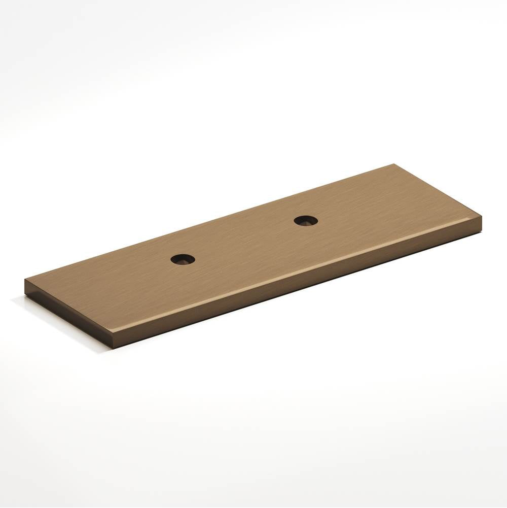 Colonial Bronze - 4'' center-to-center, 6.5'' overall, 1'' Rectangular, offset Backplate for use with 420, 457, and 458 series hand finished in Light Statuary Bronze - Light Statuary Bronze