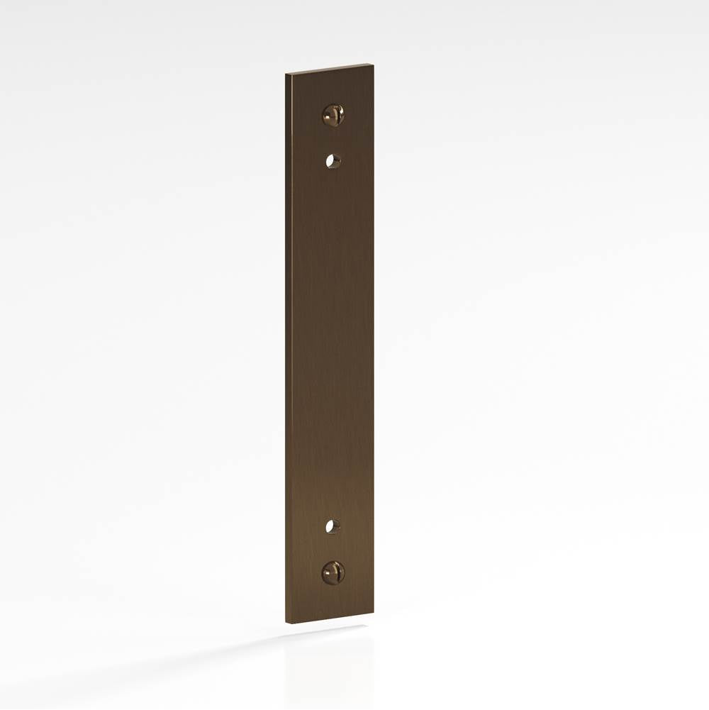Colonial Bronze - 8'' center-to-center, 10'' overall, 1'' Rectangular Backplate with exposed, finished screws for use with 8-32 screws hand finished in Light Statuary Bronze - Light Statuary Bronze