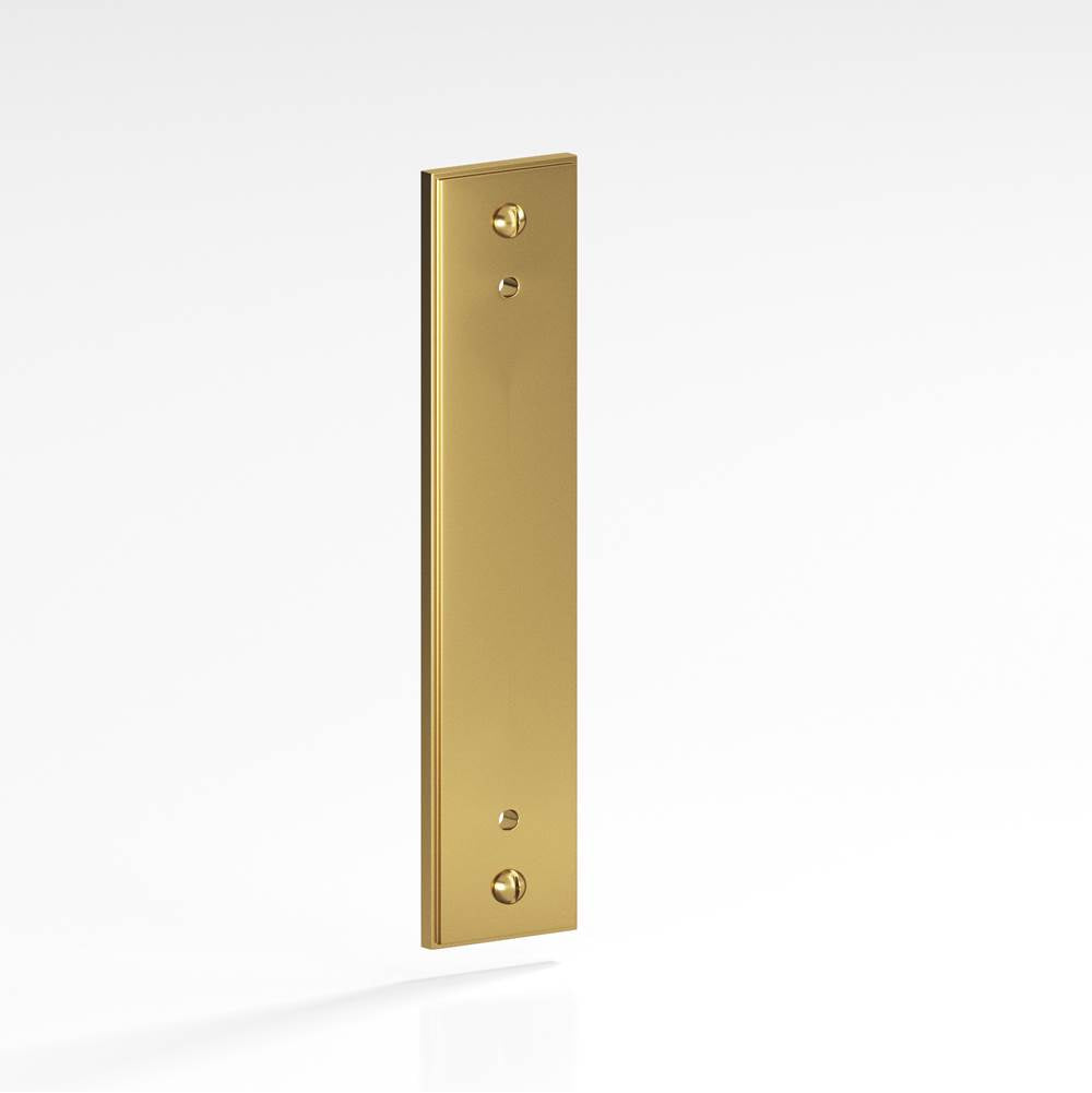 Colonial Bronze - 6'' center-to-center, 8'' overall, 1.25'' Rectangular, stepped Backplate with exposed, finished screws for use with 8-32 screws hand finished in Satin Brass - Satin Brass