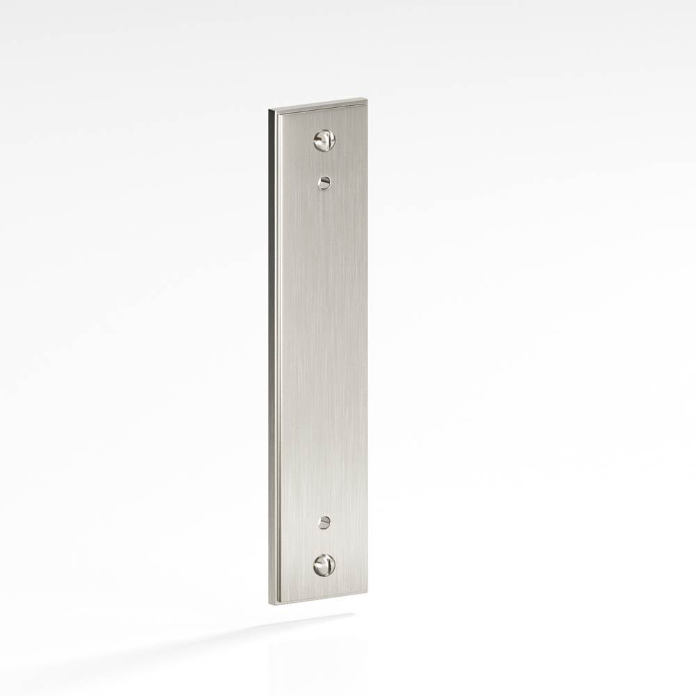 Colonial Bronze - 8'' center-to-center, 10'' overall, 1.25'' Rectangular, stepped Backplate with exposed, finished screws for use with 8-32 screws hand finished in Satin Nickel - Satin Nickel