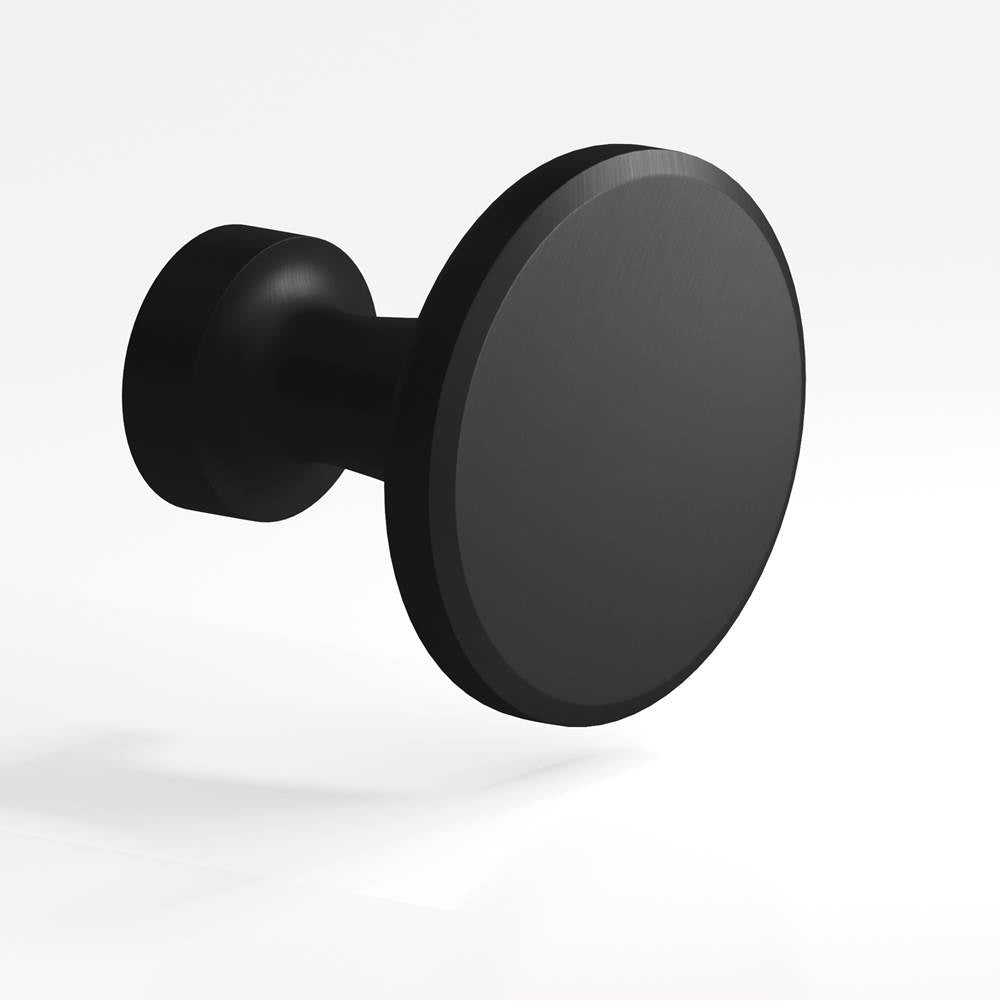 Colonial Bronze - 1.25'' diameter Round Cabinet Knob hand finished in Matte Satin Black - Matte Satin Black