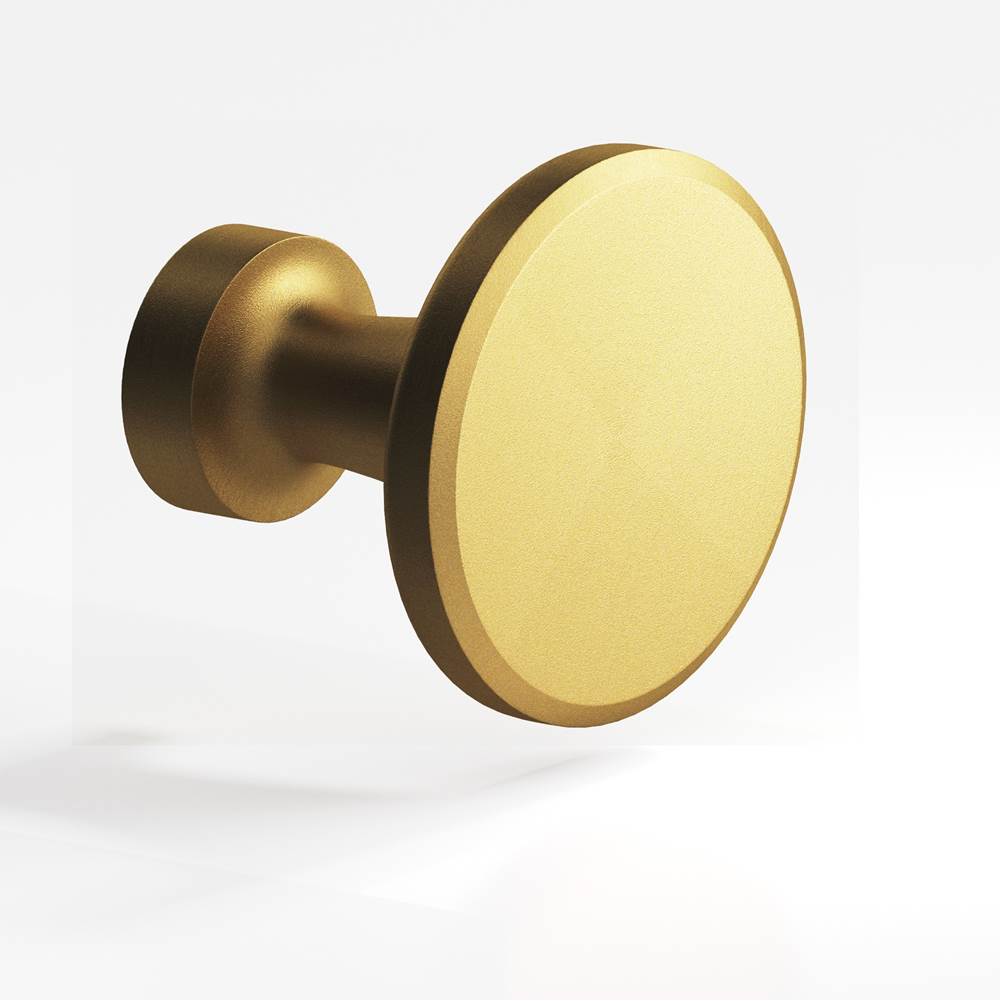 Colonial Bronze - 1.25'' diameter Round Cabinet Knob hand finished in Frost Brass - Frost Brass