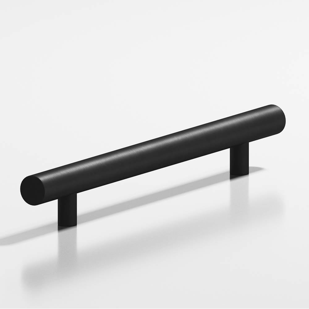Colonial Bronze - 10'' center-to-center, 14'' overall, 0.625'' diameter Round Cabinet Pull, Appliance Pull, Door Pull, Shower Door Pull with straight posts hand finished in Matte Satin Black - Matte Satin Black