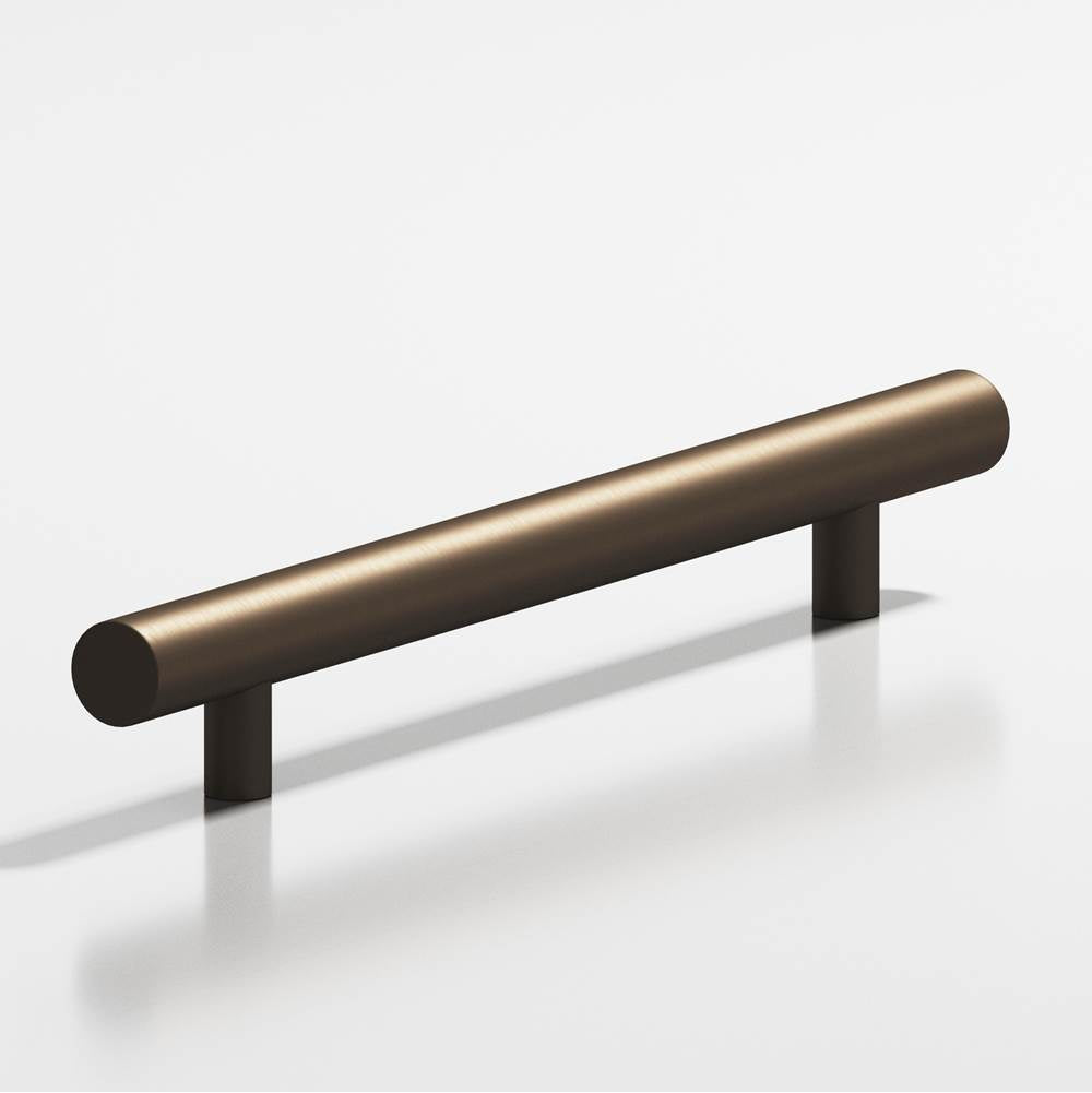 Colonial Bronze - 6'' center-to-center, 10'' overall, 0.625'' diameter Round Cabinet Pull, Appliance Pull, Door Pull, Shower Door Pull with straight posts hand finished in Heritage Bronze - Heritage Bronze