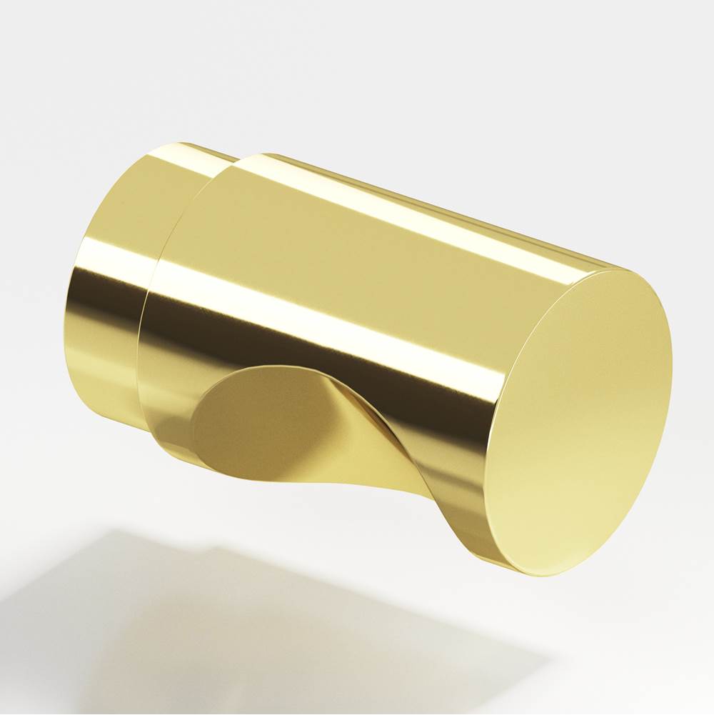 Colonial Bronze - 0.5'' diameter Round Cabinet Knob hand finished in Polished Brass - Polished Brass