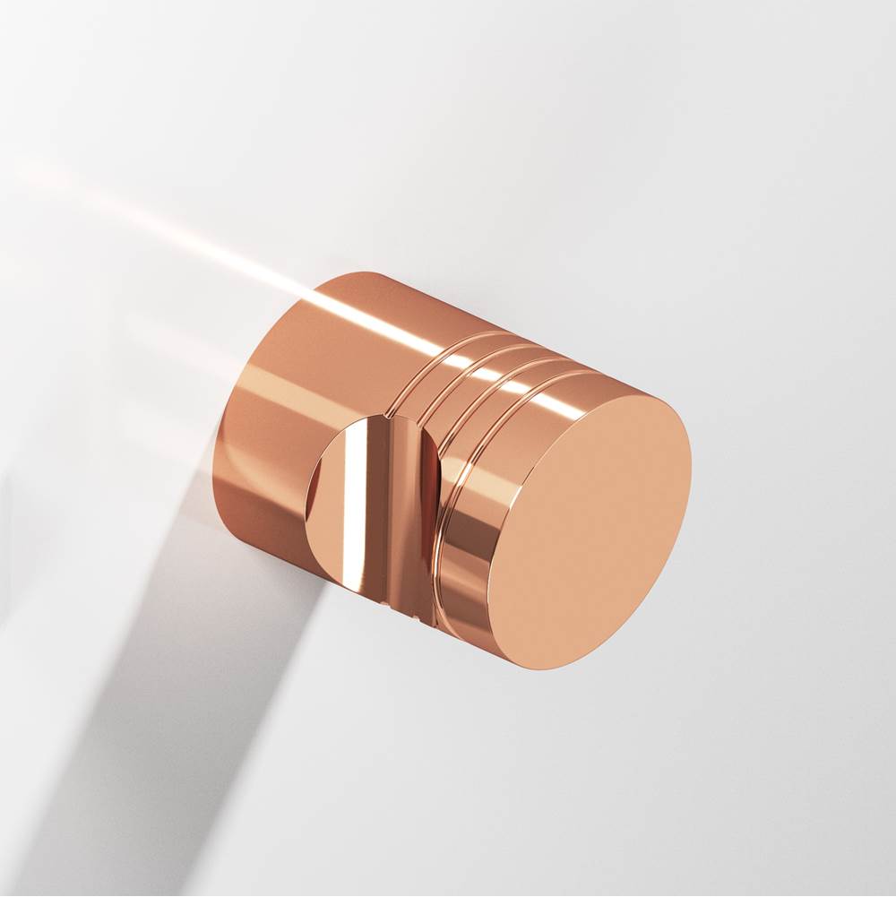 Colonial Bronze - 0.75'' diameter Round, grooved Cabinet Knob hand finished in Polished Copper - Polished Copper