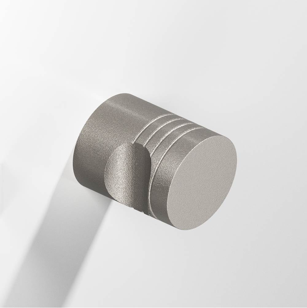 Colonial Bronze - 1'' diameter Round, grooved Cabinet Knob, Back-to-Back Shower Door Knob Kit hand finished in Frost Nickel - Frost Nickel