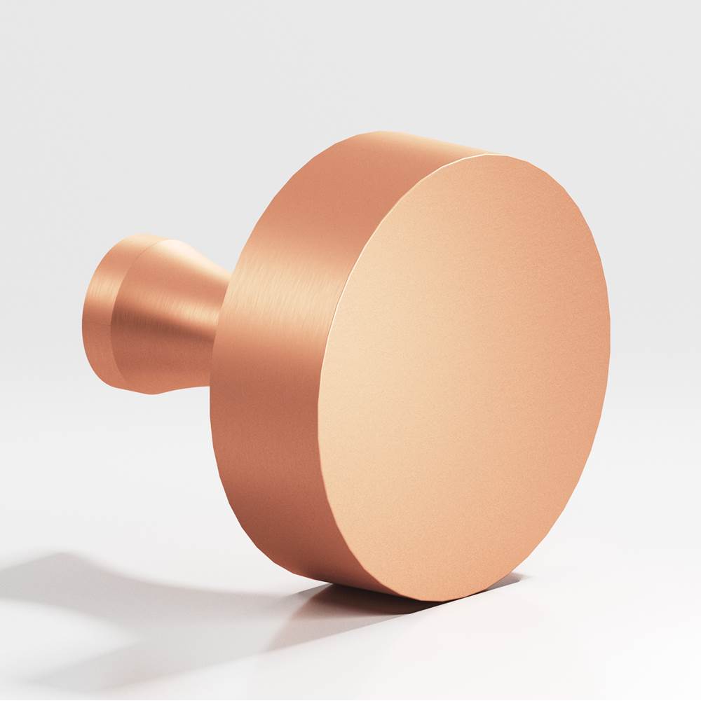 Colonial Bronze - 1.25'' diameter Round Cabinet Knob with flared post hand finished in Matte Satin Copper - Matte Satin Copper