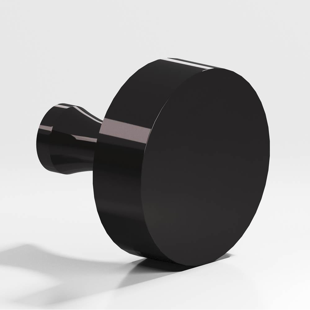 Colonial Bronze - 1.25'' diameter Round Cabinet Knob with flared post hand finished in Satin Black - Satin Black
