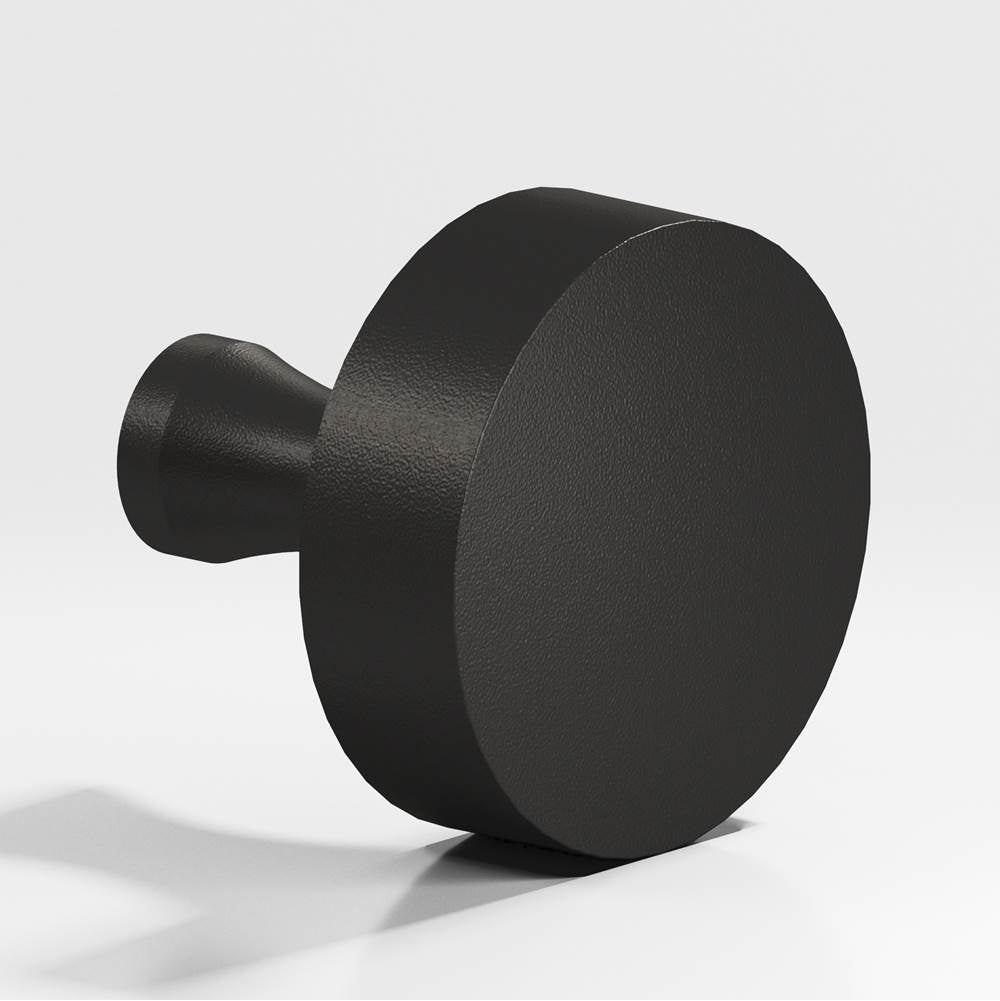Colonial Bronze - 1'' diameter Round Cabinet Knob with flared post hand finished in Frost Black - Frost Black
