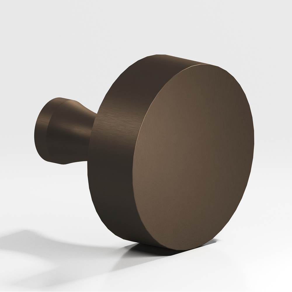 Colonial Bronze - 1'' diameter Round Cabinet Knob with flared post hand finished in Heritage Bronze - Heritage Bronze