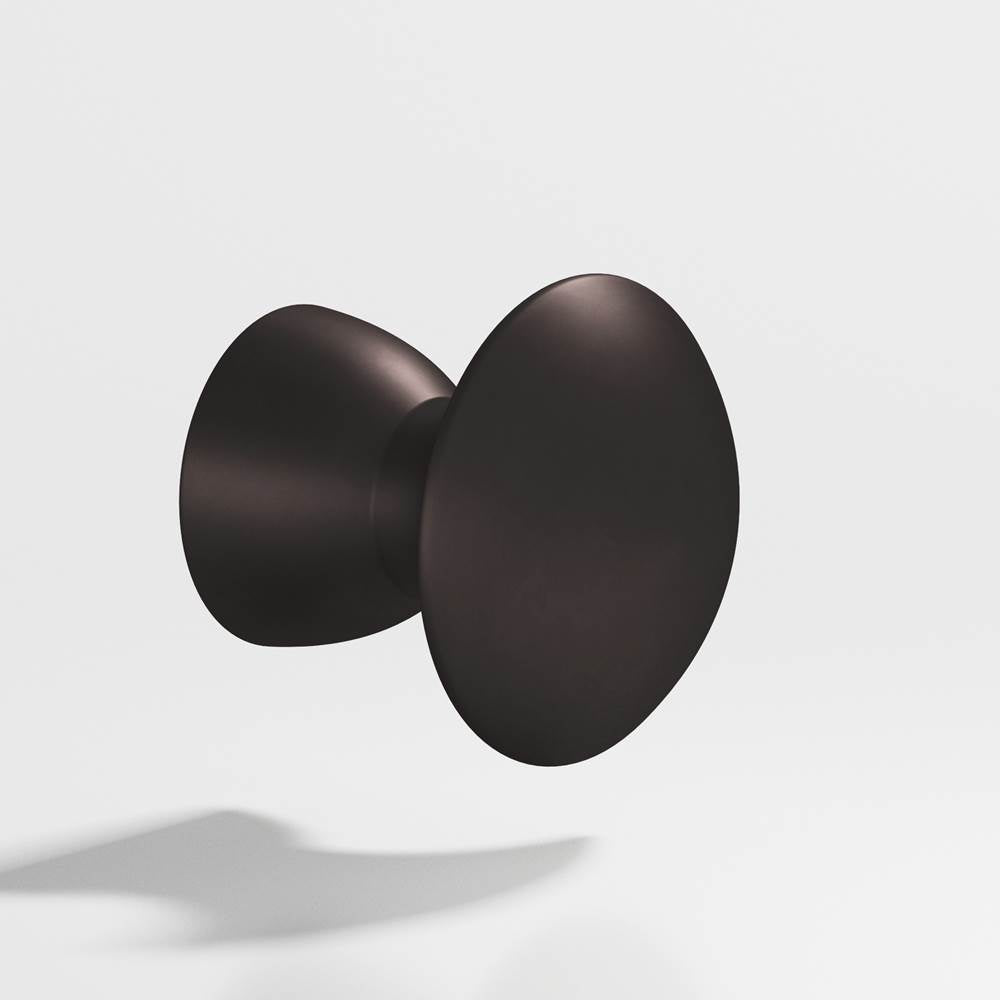 Colonial Bronze - 1.25'' diameter Round Cabinet Knob, Back-to-Back Shower Door Knob Kit hand finished in Matte Dark Statuary Bronze - Matte Dark Statuary Bronze