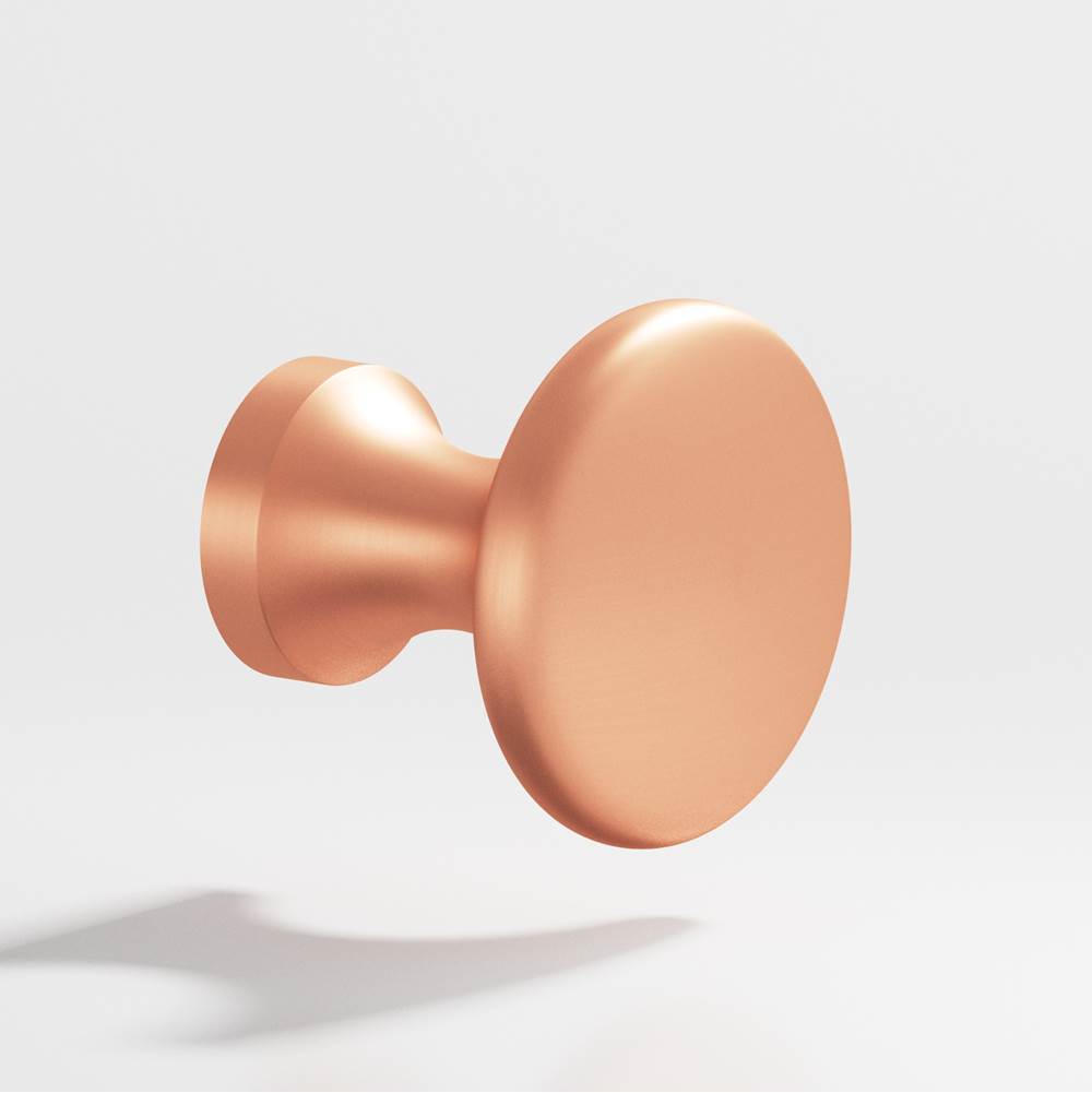 Colonial Bronze - 0.875'' diameter Round Cabinet Knob hand finished in Matte Satin Copper - Matte Satin Copper