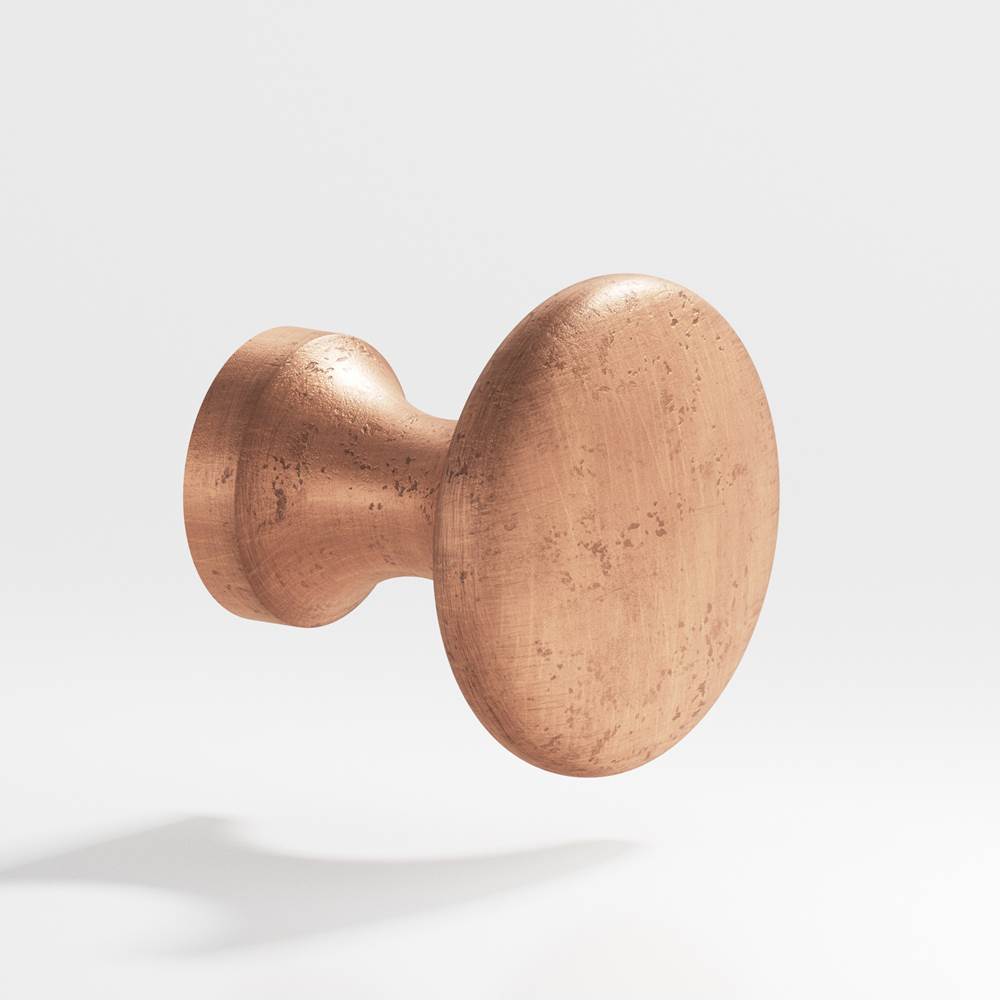 Colonial Bronze - 1.125'' diameter Round Cabinet Knob hand finished in Distressed Antique Copper - Distressed Antique Copper