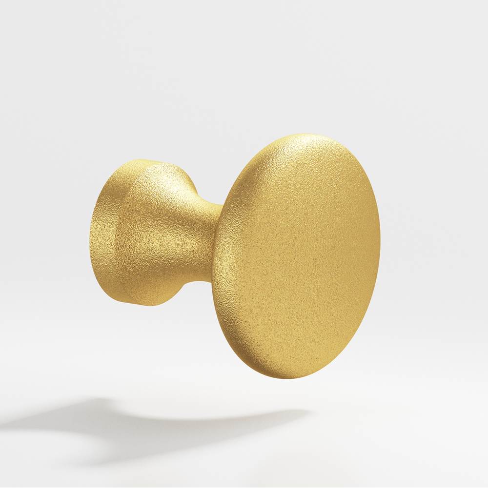 Colonial Bronze - 1.125'' diameter Round Cabinet Knob hand finished in Frost Brass - Frost Brass