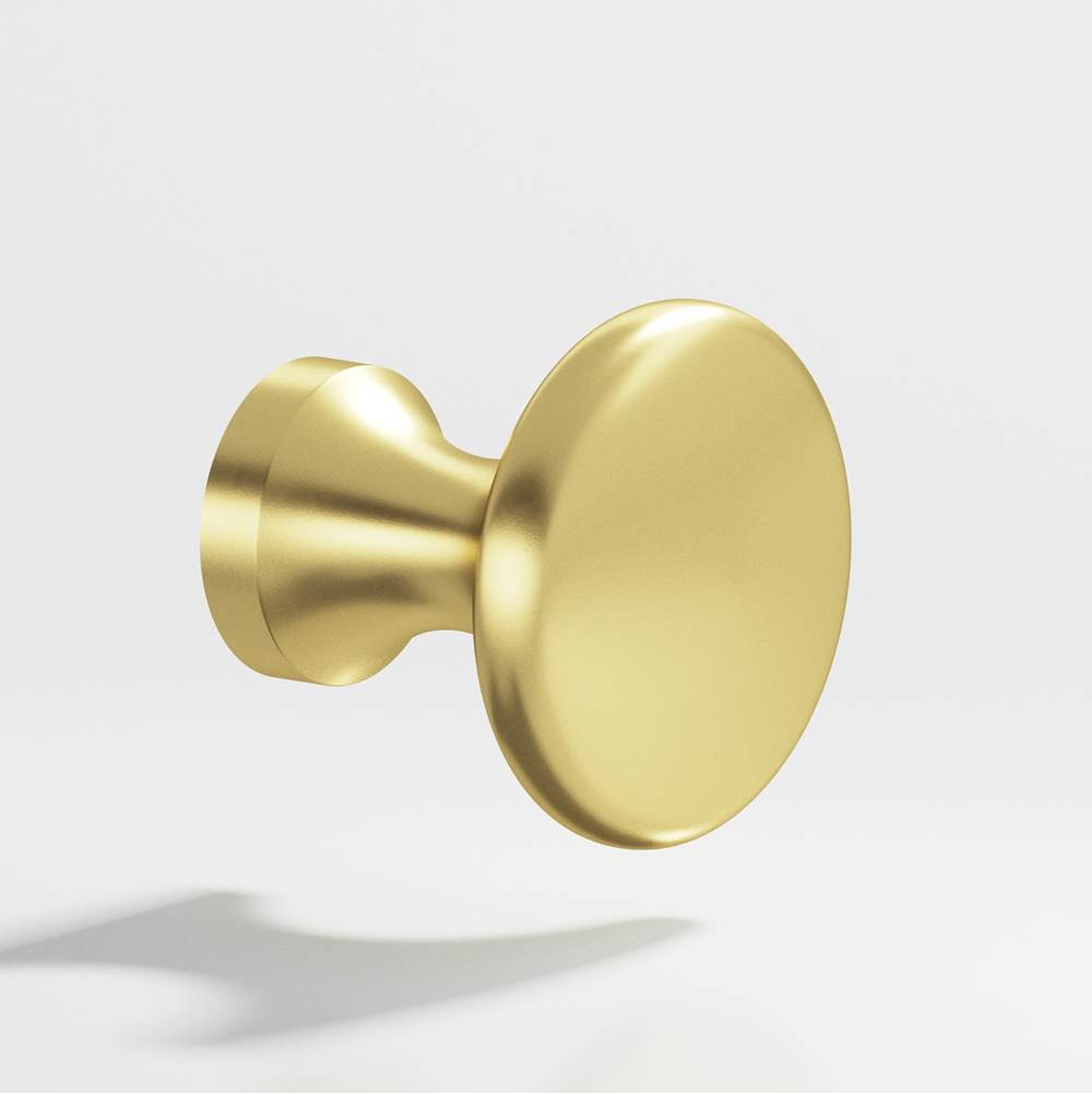 Colonial Bronze - 1.125'' diameter Round Cabinet Knob hand finished in Matte Satin Brass - Matte Satin Brass