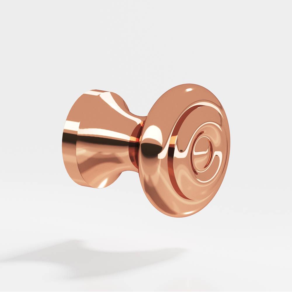 Colonial Bronze - 0.875'' diameter Round Cabinet Knob hand finished in Polished Copper - Polished Copper