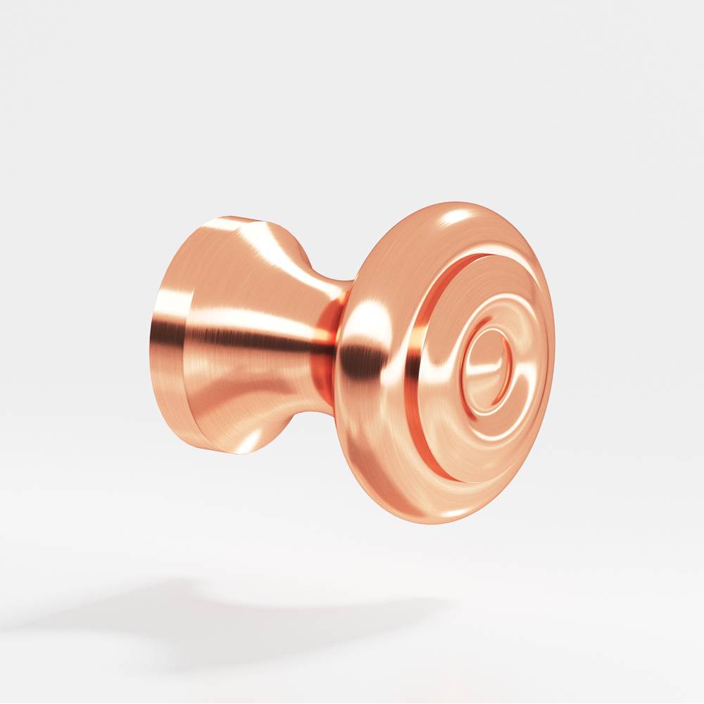 Colonial Bronze - 0.875'' diameter Round Cabinet Knob hand finished in Satin Copper - Satin Copper