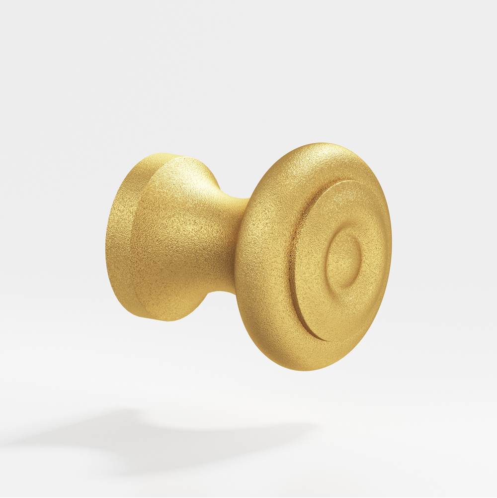 Colonial Bronze - 0.625'' diameter Round Cabinet Knob hand finished in Frost Brass - Frost Brass